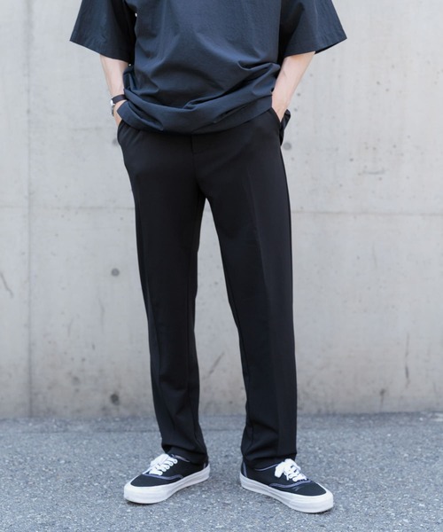 スラックス スリムフィット センターラインスリムスラックス セール】1-tuck スリムフィットスラックス（スラックス）｜ITEMS