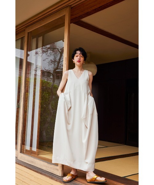ワンピース OMMO IRREGULAR PATTERN V NECK OP 38 IRREGULAR PATTERN V NECK OP（ドレス）｜OMMO（オーエム