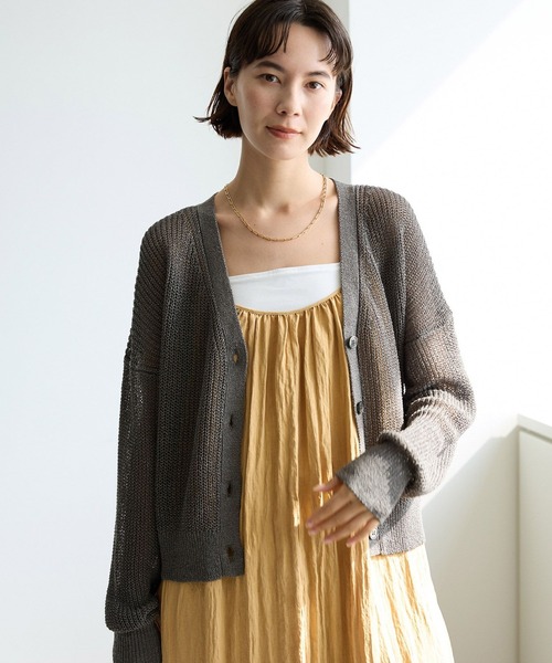 BABYLONE（バビロン）の「ペーパーショートカーディガン（カーディガン/ボレロ・レディース・チャコール/ベージュ/ブラック・フリー）」の3枚目の写真