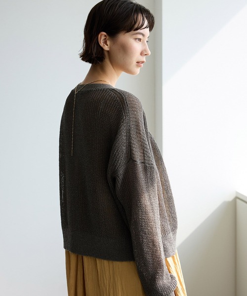 BABYLONE（バビロン）の「ペーパーショートカーディガン（カーディガン/ボレロ・レディース・チャコール/ベージュ/ブラック・フリー）」の7枚目の写真