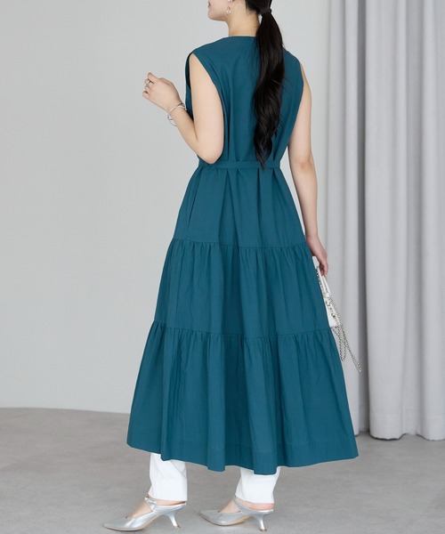 PREFERIR(プレフェリール)の「【洗える Aライン】ティアード ロング ワンピース/ M,Lツーサイズ(ワンピース・レディース・ブラック/グリーン/ネイビー・MEDIUM/LARGE)」の2枚目の写真