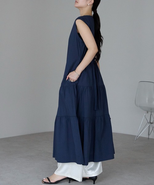 PREFERIR(プレフェリール)の「【洗える Aライン】ティアード ロング ワンピース/ M,Lツーサイズ(ワンピース・レディース・ブラック/グリーン/ネイビー・MEDIUM/LARGE)」の10枚目の写真