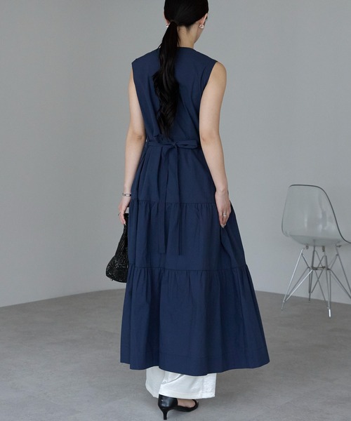 PREFERIR(プレフェリール)の「【洗える Aライン】ティアード ロング ワンピース/ M,Lツーサイズ(ワンピース・レディース・ブラック/グリーン/ネイビー・MEDIUM/LARGE)」の11枚目の写真