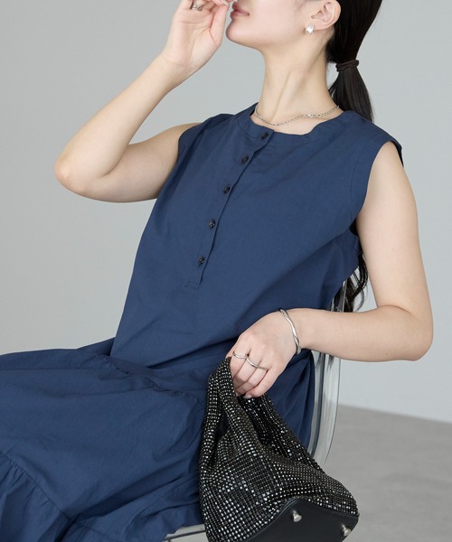 PREFERIR(プレフェリール)の「【洗える Aライン】ティアード ロング ワンピース/ M,Lツーサイズ(ワンピース・レディース・ブラック/グリーン/ネイビー・MEDIUM/LARGE)」の15枚目の写真