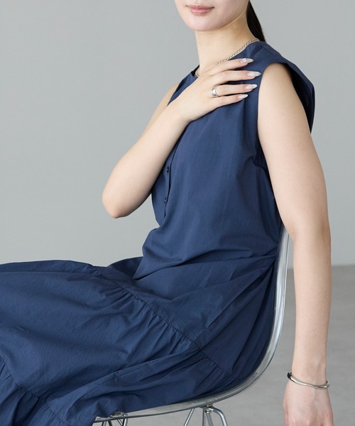 PREFERIR(プレフェリール)の「【洗える Aライン】ティアード ロング ワンピース/ M,Lツーサイズ(ワンピース・レディース・ブラック/グリーン/ネイビー・MEDIUM/LARGE)」の13枚目の写真