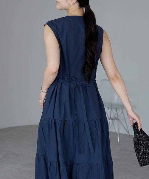 PREFERIR(プレフェリール)の「【洗える Aライン】ティアード ロング ワンピース/ M,Lツーサイズ(ワンピース・レディース・ブラック/グリーン/ネイビー・MEDIUM/LARGE)」の17枚目の写真