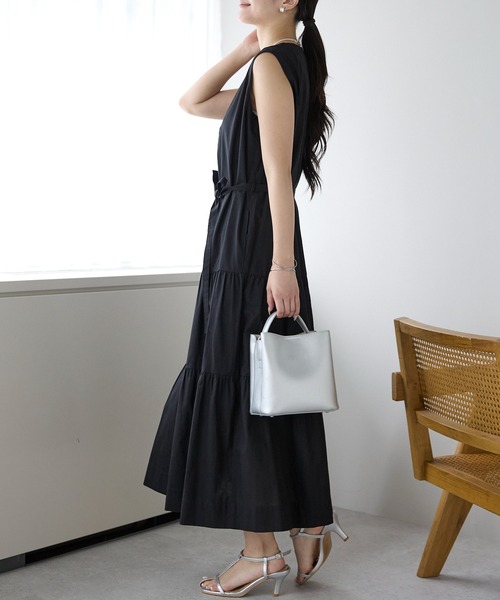 PREFERIR(プレフェリール)の「【洗える Aライン】ティアード ロング ワンピース/ M,Lツーサイズ(ワンピース・レディース・ブラック/グリーン/ネイビー・MEDIUM/LARGE)」の18枚目の写真