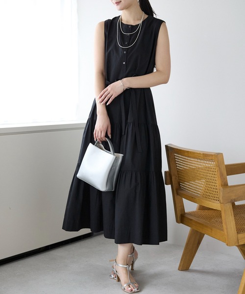 PREFERIR(プレフェリール)の「【洗える Aライン】ティアード ロング ワンピース/ M,Lツーサイズ(ワンピース・レディース・ブラック/グリーン/ネイビー・MEDIUM/LARGE)」の20枚目の写真