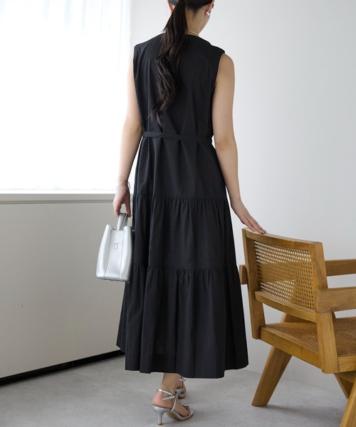 PREFERIR(プレフェリール)の「【洗える Aライン】ティアード ロング ワンピース/ M,Lツーサイズ(ワンピース・レディース・ブラック/グリーン/ネイビー・MEDIUM/LARGE)」の19枚目の写真