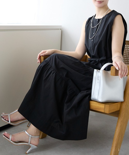 PREFERIR(プレフェリール)の「【洗える Aライン】ティアード ロング ワンピース/ M,Lツーサイズ(ワンピース・レディース・ブラック/グリーン/ネイビー・MEDIUM/LARGE)」の21枚目の写真