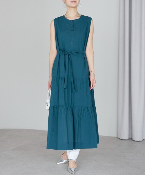 PREFERIR(プレフェリール)の「【洗える Aライン】ティアード ロング ワンピース/ M,Lツーサイズ(ワンピース・レディース・ブラック/グリーン/ネイビー・MEDIUM/LARGE)」の9枚目の写真