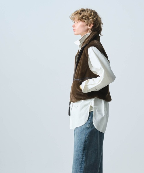 kha:ki(カーキ)の「「KHA:KI / カーキ」STAND COLLAR FUR VEST(ベスト・レディース・ブラウン/ベージュ・1/2)」の4枚目の写真