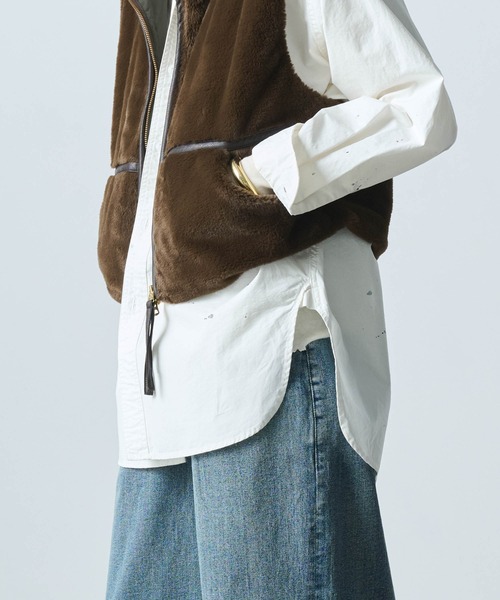 kha:ki(カーキ)の「「KHA:KI / カーキ」STAND COLLAR FUR VEST(ベスト・レディース・ブラウン/ベージュ・1/2)」の6枚目の写真