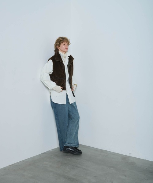 kha:ki(カーキ)の「「KHA:KI / カーキ」STAND COLLAR FUR VEST(ベスト・レディース・ブラウン/ベージュ・1/2)」の8枚目の写真