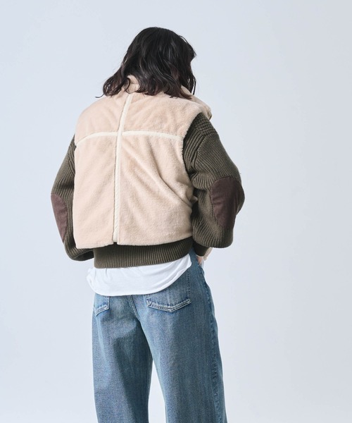 kha:ki(カーキ)の「「KHA:KI / カーキ」STAND COLLAR FUR VEST(ベスト・レディース・ブラウン/ベージュ・1/2)」の13枚目の写真