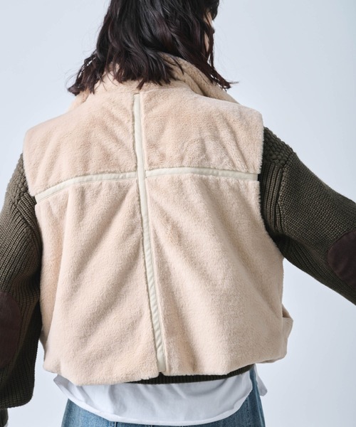 kha:ki(カーキ)の「「KHA:KI / カーキ」STAND COLLAR FUR VEST(ベスト・レディース・ブラウン/ベージュ・1/2)」の17枚目の写真
