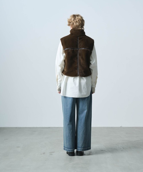 kha:ki(カーキ)の「「KHA:KI / カーキ」STAND COLLAR FUR VEST(ベスト・レディース・ブラウン/ベージュ・1/2)」の21枚目の写真