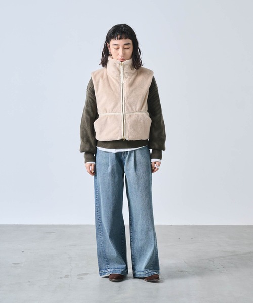 kha:ki(カーキ)の「「KHA:KI / カーキ」STAND COLLAR FUR VEST(ベスト・レディース・ブラウン/ベージュ・1/2)」の22枚目の写真