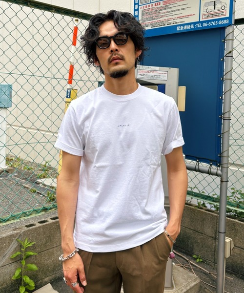 B'day(ビーデイ)の「ヘヴィウェイト天竺 プリント 半袖 クルーネック コットン100%(Tシャツ/カットソー・メンズ・ブラック/ホワイト/ブルーグリーン・LARGE/MEDIUM)」の1枚目の写真