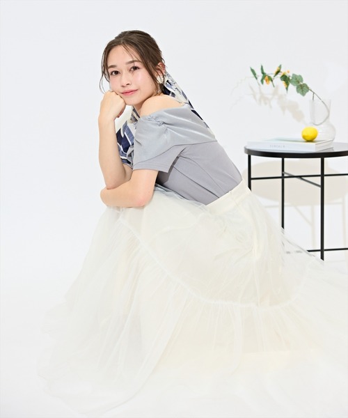 WILLSELECTION（ウィルセレクション）の「ツイストリボンオフショルトップス（Tシャツ/カットソー・レディース・ピンク/オフホワイト/ブラック/ブルー・FREE）」の17枚目の写真