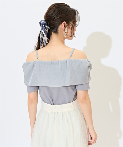 WILLSELECTION（ウィルセレクション）の「ツイストリボンオフショルトップス（Tシャツ/カットソー・レディース・ピンク/オフホワイト/ブラック/ブルー・FREE）」の15枚目の写真