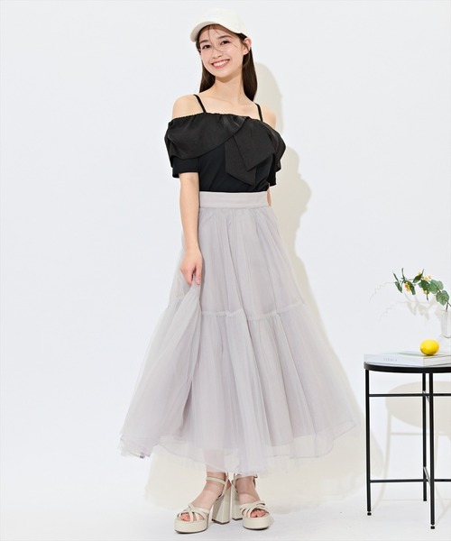 WILLSELECTION（ウィルセレクション）の「ツイストリボンオフショルトップス（Tシャツ/カットソー・レディース・ピンク/オフホワイト/ブラック/ブルー・FREE）」の22枚目の写真