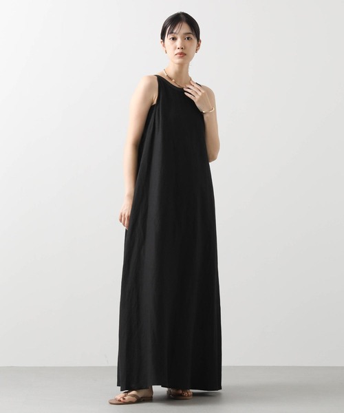 Gready Brilliant（グレディブリリアン）の「リネンアメスリバイカラーワンピ（ワンピース・レディース・ブラック系/ブラック/ブラウン・38）」の4枚目の写真