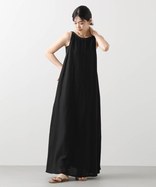 Gready Brilliant（グレディブリリアン）の「リネンアメスリバイカラーワンピ（ワンピース・レディース・ブラック系/ブラック/ブラウン・38）」の7枚目の写真