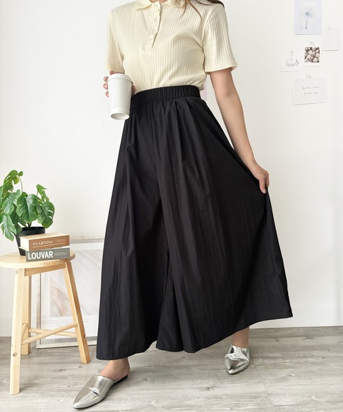 Amulet(アミュレット)の「体型カバーも叶う ゆるっと華奢見えも期待◎ ワイドフレアロングパンツ(その他パンツ・レディース・ベージュ/グレー/ブラック/アイボリー・M/L/S)」の7枚目の写真