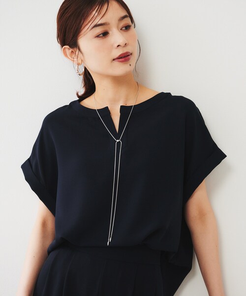 セール】2WAYジョーゼット キーネックブラウス（シャツ/ブラウス