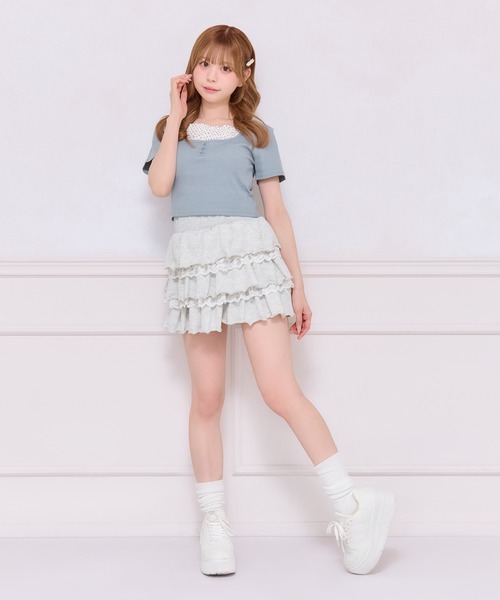 apres jour(アプレジュール)の「アソート柄レイヤード風トップス(Tシャツ/カットソー・レディース・ホワイト系その他/ブルー/ブラック・X-LARGE/フリー)」の20枚目の写真