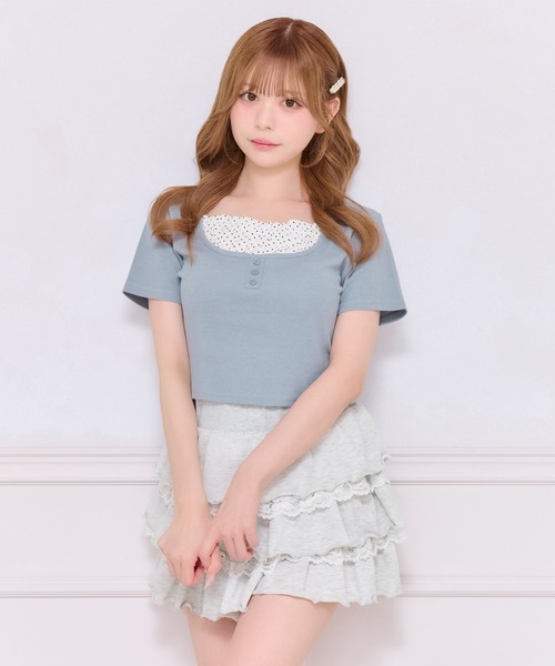 apres jour(アプレジュール)の「アソート柄レイヤード風トップス(Tシャツ/カットソー・レディース・ホワイト系その他/ブルー/ブラック・X-LARGE/フリー)」の17枚目の写真