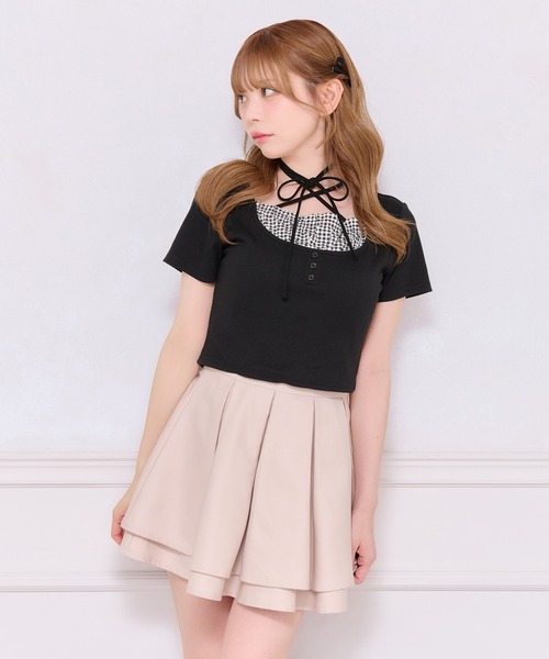 apres jour(アプレジュール)の「アソート柄レイヤード風トップス(Tシャツ/カットソー・レディース・ホワイト系その他/ブルー/ブラック・X-LARGE/フリー)」の22枚目の写真