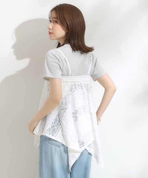 Cutie Blonde（キューティーブロンド）の「【2WAY】スカートにもなる イレヘム レースビスチェ（タンクトップ・レディース・ホワイト/ブラック・02）」の12枚目の写真