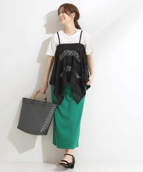 Cutie Blonde（キューティーブロンド）の「【2WAY】スカートにもなる イレヘム レースビスチェ（タンクトップ・レディース・ホワイト/ブラック・02）」の3枚目の写真