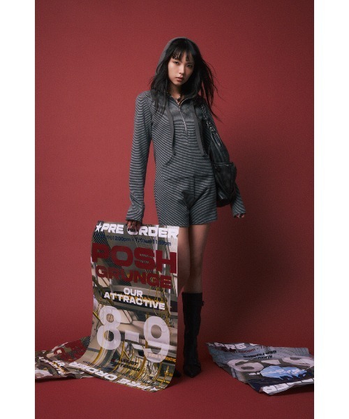 LAGUA GEM（ラグアジェム）の「BORDER HOODIE ロンパース（つなぎ