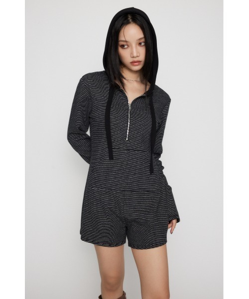 LAGUA GEM（ラグアジェム）の「BORDER HOODIE ロンパース（つなぎ