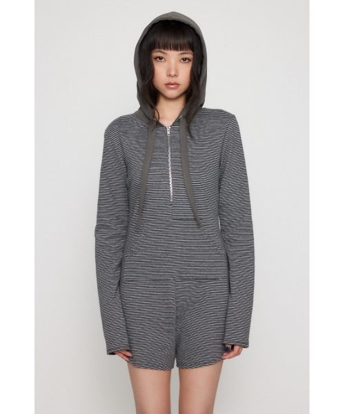 LAGUA GEM（ラグアジェム）の「BORDER HOODIE ロンパース（つなぎ
