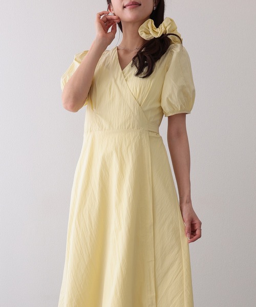 Lace Ladies(レースレディース)の「Vネック カシュクール タック パフスリーブ ワンピース(ワンピース・レディース・ラベンダー/イエロー・FREE)」の6枚目の写真