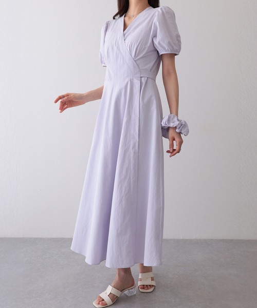 Lace Ladies(レースレディース)の「Vネック カシュクール タック パフスリーブ ワンピース(ワンピース・レディース・ラベンダー/イエロー・FREE)」の8枚目の写真