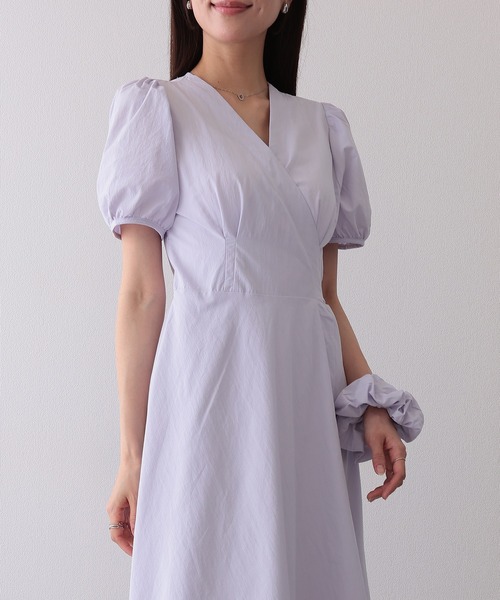 Lace Ladies(レースレディース)の「Vネック カシュクール タック パフスリーブ ワンピース(ワンピース・レディース・ラベンダー/イエロー・FREE)」の9枚目の写真