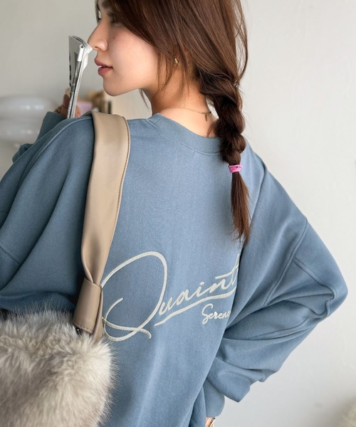 classicalelf(クラシカルエルフ)の「大人カジュアルに最適解。サイン刺繍裏毛スウェット(スウェット・レディース・チャコール/ネイビー/オートミール/ブラウン/ブルー/グレイッシュベージュ・LARGE/MEDIUM/SMALL/X-LARGE)」の6枚目の写真