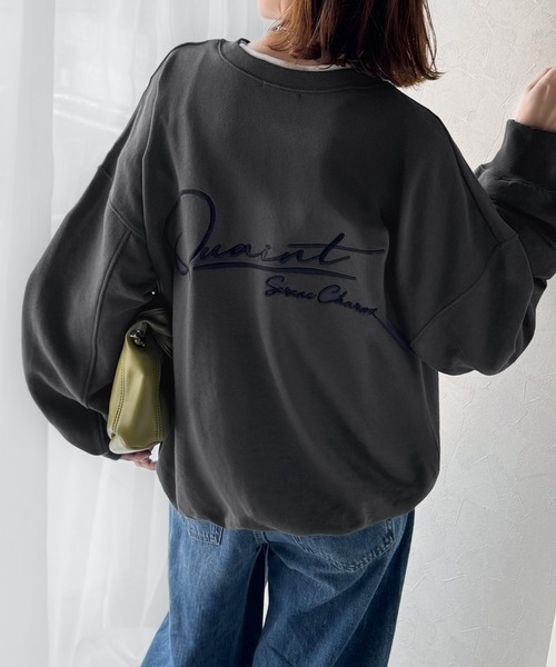 classicalelf(クラシカルエルフ)の「大人カジュアルに最適解。サイン刺繍裏毛スウェット(スウェット・レディース・チャコール/ネイビー/オートミール/ブラウン/ブルー/グレイッシュベージュ・LARGE/MEDIUM/SMALL/X-LARGE)」の10枚目の写真