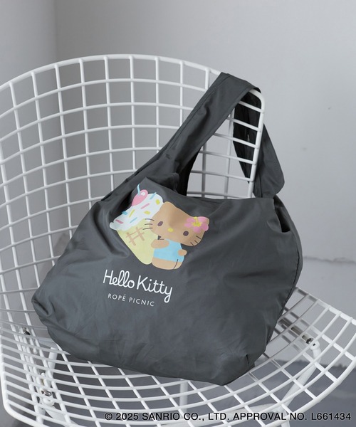 ROPE' PICNIC（ロペピクニック）の「【ROPE' PICNIC×ハローキティコラボ】日焼けハローキティパッカブルポケット付エコバッグ（エコバッグ/サブバッグ・レディース・ピンク/チャコールグレー・FREE）」の10枚目の写真