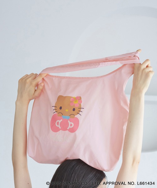 ROPE' PICNIC（ロペピクニック）の「【ROPE' PICNIC×ハローキティコラボ】日焼けハローキティパッカブルポケット付エコバッグ（エコバッグ/サブバッグ・レディース・ピンク/チャコールグレー・FREE）」の11枚目の写真