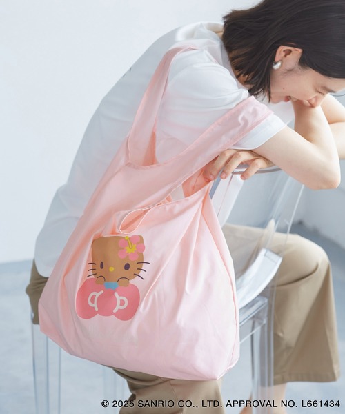 ROPE' PICNIC（ロペピクニック）の「【ROPE' PICNIC×ハローキティコラボ】日焼けハローキティパッカブルポケット付エコバッグ（エコバッグ/サブバッグ・レディース・ピンク/チャコールグレー・FREE）」の13枚目の写真