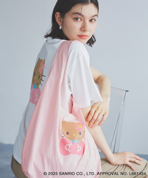 ROPE' PICNIC（ロペピクニック）の「【ROPE' PICNIC×ハローキティコラボ】日焼けハローキティパッカブルポケット付エコバッグ（エコバッグ/サブバッグ・レディース・ピンク/チャコールグレー・FREE）」の15枚目の写真