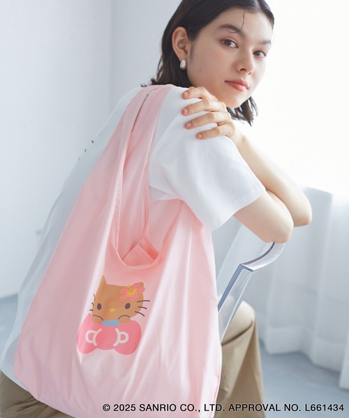 ROPE' PICNIC（ロペピクニック）の「【ROPE' PICNIC×ハローキティコラボ】日焼けハローキティパッカブルポケット付エコバッグ（エコバッグ/サブバッグ・レディース・ピンク/チャコールグレー・FREE）」の16枚目の写真