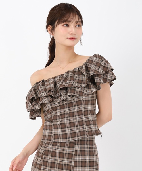 MISCH MASCH（ミッシュマッシュ）の「フリルショルダーチェックブラウス（シャツ/ブラウス・レディース・ベージュ/ピンク・ﾌﾘ-）」の18枚目の写真
