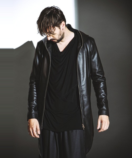 NO ID.（ノーアイディ）の「【NO ID.】Frill Stole Deep V-Neck T-Shirt / フリル ストール ディープ Vネック Tシャツ（Tシャツ/カットソー・メンズ・ブラック/ホワイト/ダークグレー・ONE SIZE）」の6枚目の写真